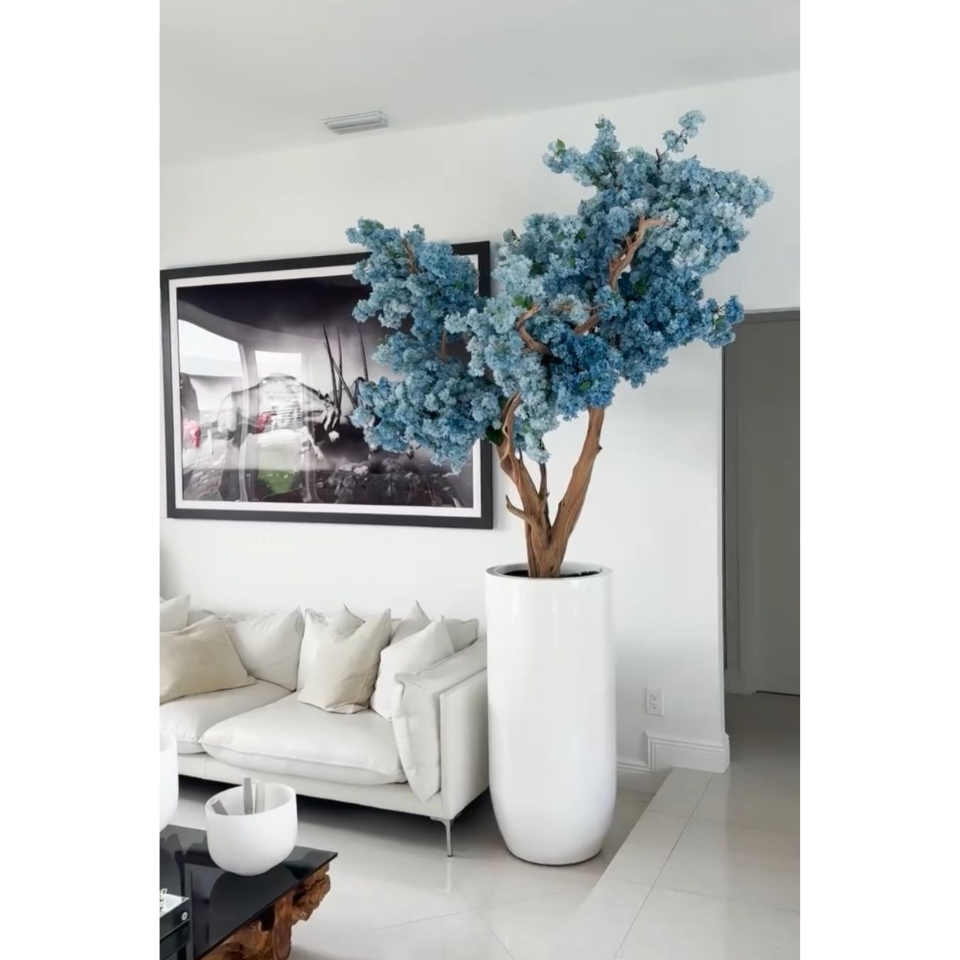 Matte White St. Tropez Vase with Blue Cherry Blossom Release – The Ever Botanic
