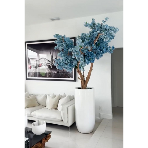 Matte White St. Tropez Vase with Blue Cherry Blossom Release – The Ever Botanic