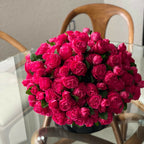 Dark Pink English Roses in Black Glass Vase – The Ever Botanic
