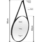 Adnet Leather Mirror 50 cm + Bracket – The Ever Botanic