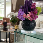 Black Mosaic Vase with Liatris and Orchids – The Ever Botanic