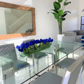 Modern Glass Vase with Blue Tulips – The Ever Botanic