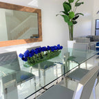 Modern Glass Vase with Blue Tulips – The Ever Botanic