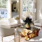 Delaney Gold Vase with Multiple Phalaenopsis Orchid Stems and Succulents – The Ever Botanic