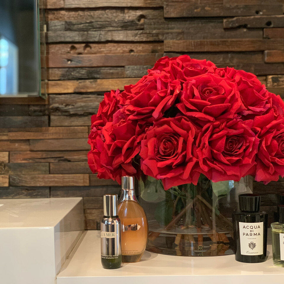 Cylinder Vase with Red Roses – The Ever Botanic