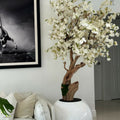 Shiny white globe vase with personalized Cherry Blossom Tree – The Ever Botanic