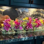 Modern House Glass Vase with Pink Vanda Orchids and Green Cymbidiums – The Ever Botanic