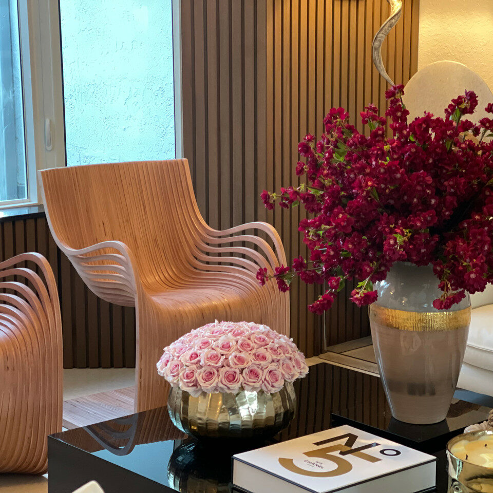 Aurelia Vase with burgundy cherry blossoms – The Ever Botanic