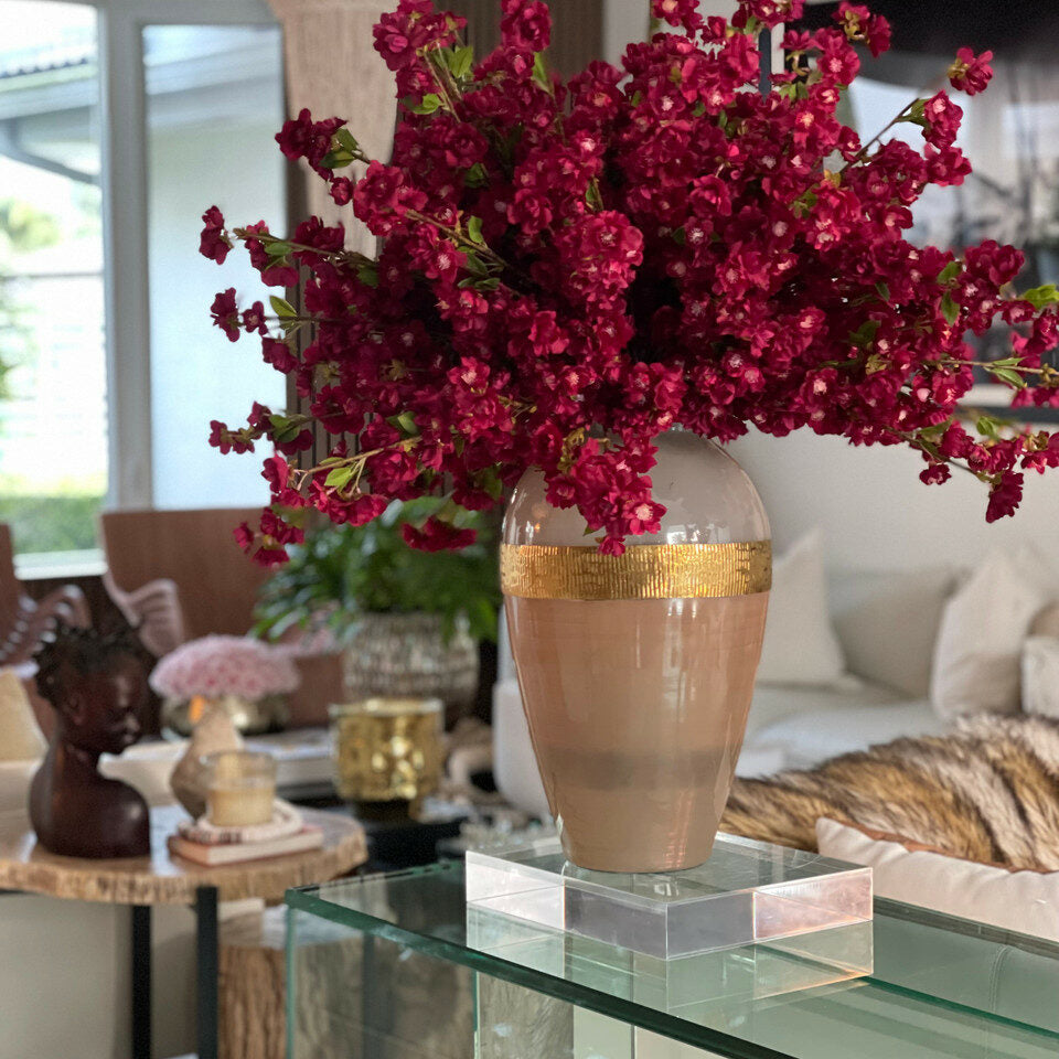 Aurelia Vase with burgundy cherry blossoms – The Ever Botanic
