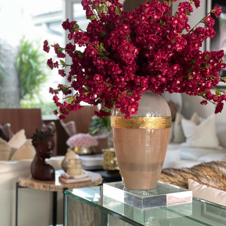 Aurelia Vase with burgundy cherry blossoms – The Ever Botanic