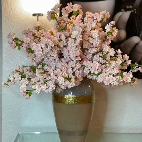 Aurelia Vase with pink cherry blossoms – The Ever Botanic