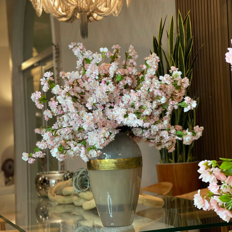 Aurelia Vase with pink cherry blossoms – The Ever Botanic