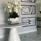White Phalaenopsis Orchids in Open Hands Sculpture Pot – The Ever Botanic