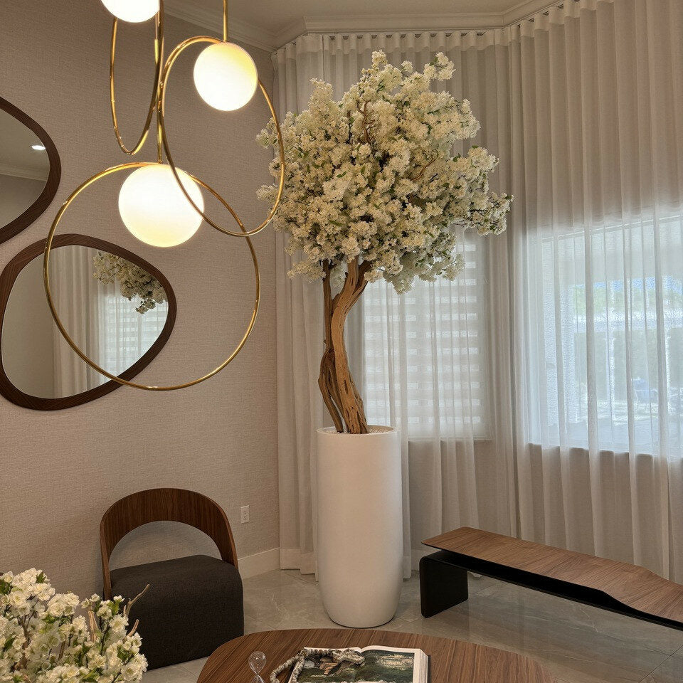 Matt Beige St. Tropez Vase with White Cherry Blossom Tree – The Ever Botanic
