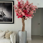 Shiny Silver Lisbon Vase with Custom Tricolor Pink Cherry Blossom – The Ever Botanic