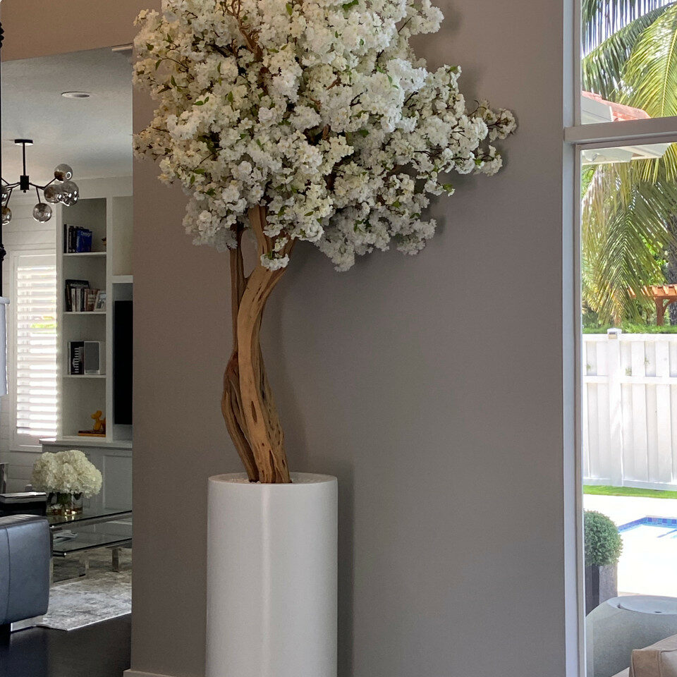 Matte Beige St. Tropez Vase with White Cherry Blossom Tree – The Ever Botanic