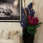 San Jose Vase in Glossy Black with Vanda Orchids – The Ever Botanic