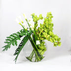 Lunar Vase with Green Cymbidiums and Callas – The Ever Botanic