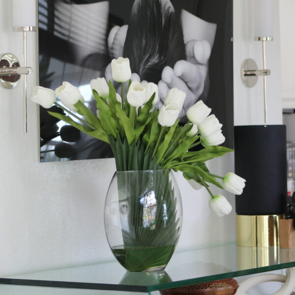 Lunar vase with white tulips – The Ever Botanic