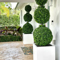 Triple Ball Topiary with Large Block Fiberglass Pot – The Ever Botanic