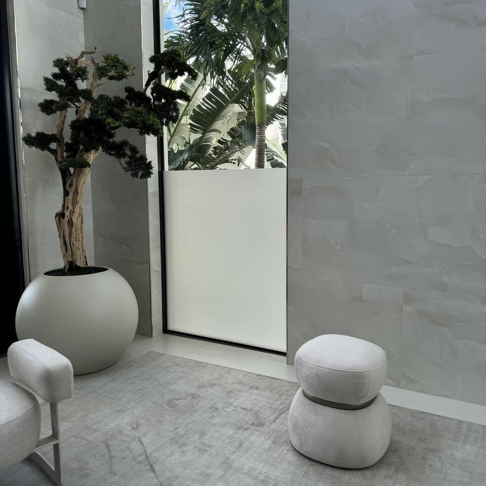 Bonsai Tree in Globe-Shaped Planter – 180 cm, Satin Beige – The Ever Botanic