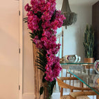 Large Teak Wood Vase with Natural Edges and Pink Vanda Orchids – The Ever Botanic