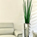 Large Polished Stainless Steel Cone Vase with Large Snake Grass Plant – The Ever Botanic