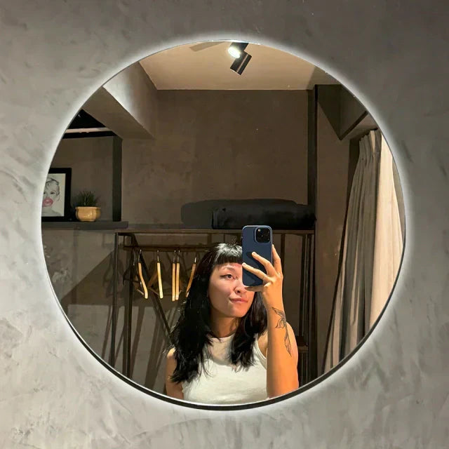 Slim Round Mirror with LED 60 × 60 – The Ever Botanic