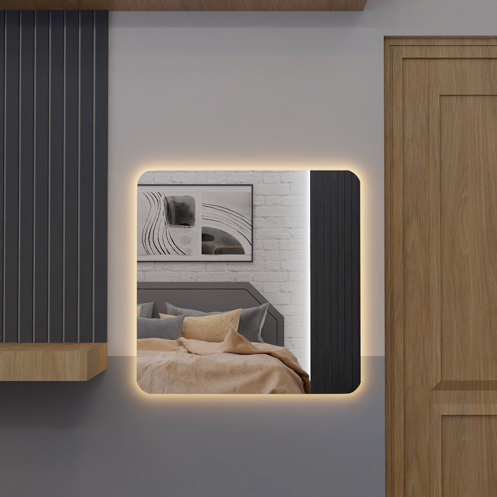 Square Mirror with LED 80 × 80 cm – The Ever Botanic