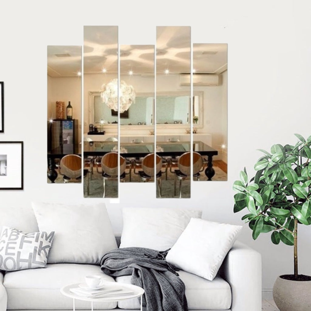 Rectangular Decorative Mirror Kit 5 Pieces Crystal Glass – The Ever Botanic