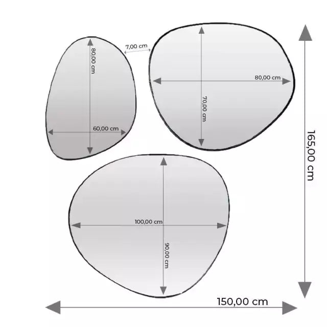 Trio Drop Mirror 165 × 150 cm – The Ever Botanic