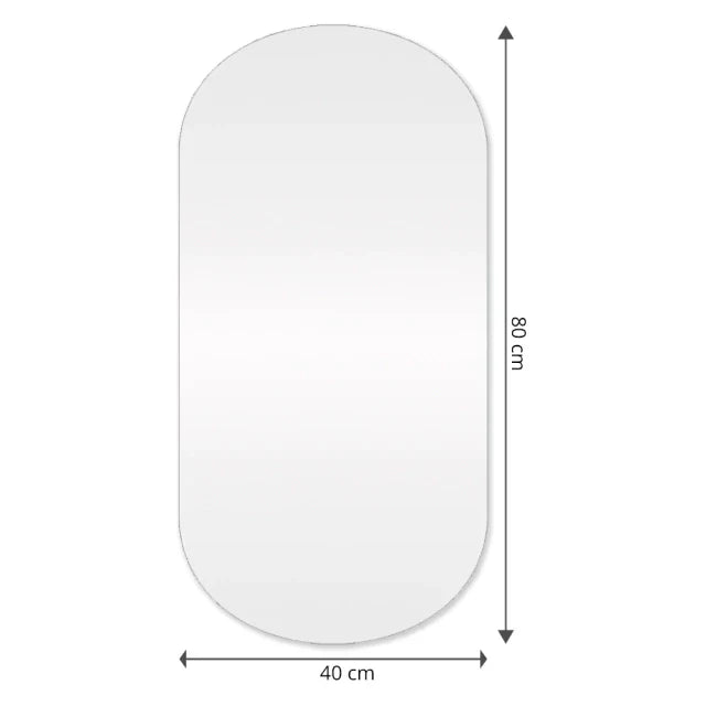 Slim Rounded Mirror with LED 80 × 40 cm – The Ever Botanic