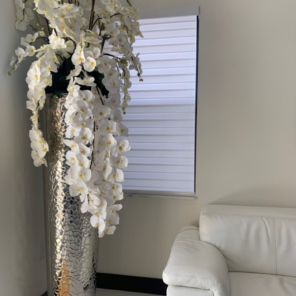 Cascading Phalaenopsis Orchids in Extra Tall Hammered Vase – The Ever Botanic