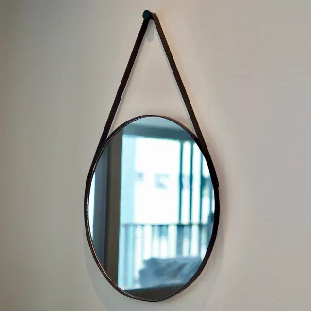Adnet Leather Mirror 50 cm + Bracket – The Ever Botanic