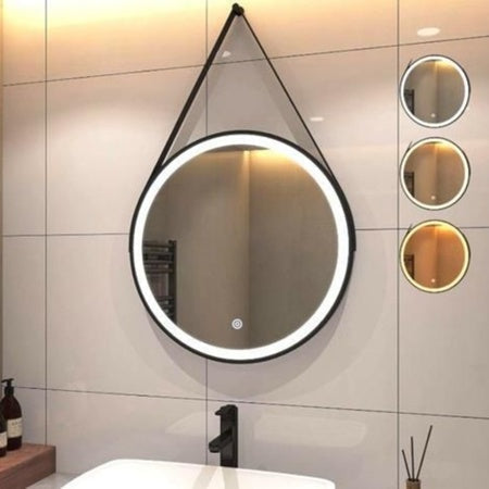 Round LED Mirror 3 Colors with Adnet Strap 45 cm – The Ever Botanic