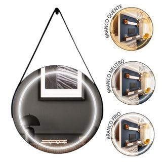Round LED Mirror 3 Colors with Adnet Strap 45 cm – The Ever Botanic